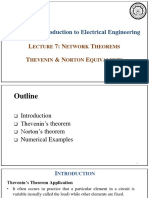 ELL 100 Introduction To Electrical Engineering: L 7: N T T & N E