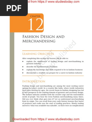 NCERT Class 12 Home Science Chapter 13 Fashion Design and Merchandising