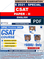 UPSC Prelims 2021: Special CSAT Paper-II English