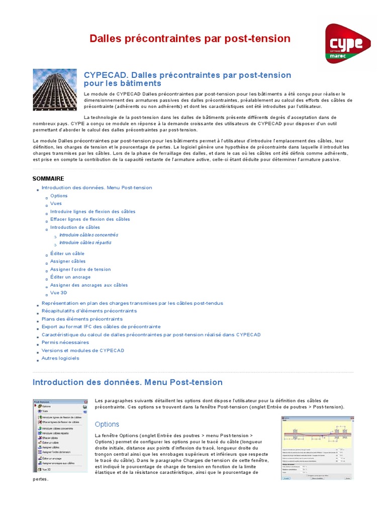 Dalles précontraintes par post-tension | PDF | Flexion (matériau ...