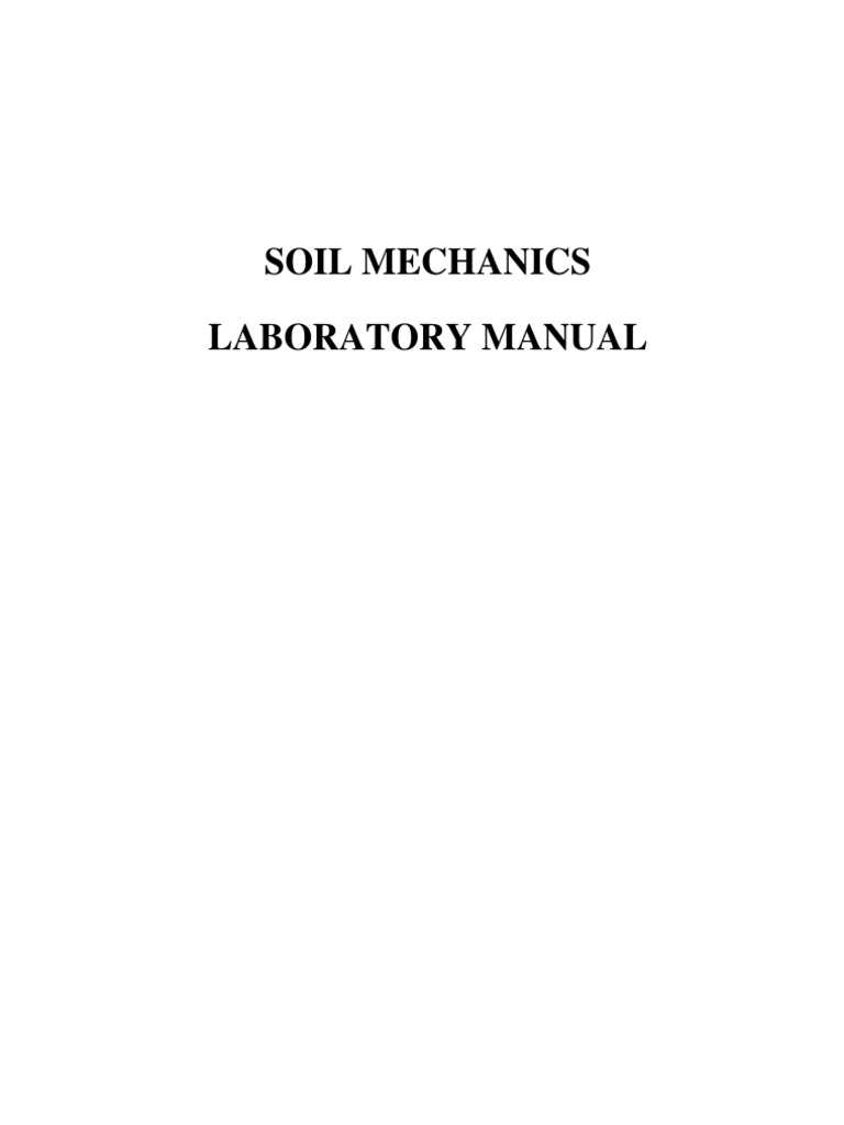 Lab Manual Soil 2004 DGM PDF Soil Mechanics Sand