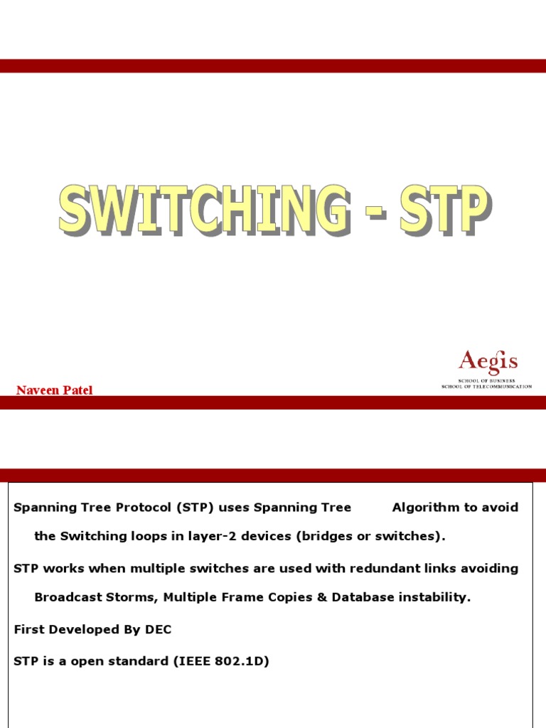 05 Switch STP PDF Standards Network Protocols