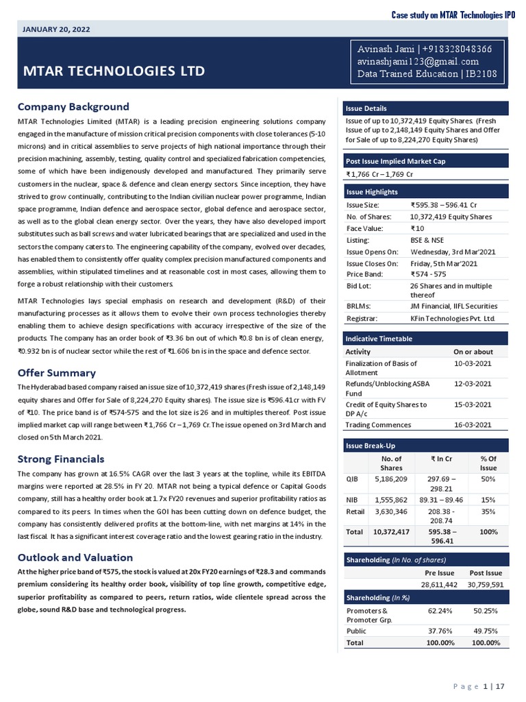 Case Study On IPO | PDF | Business