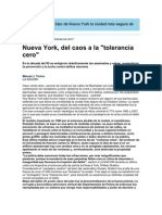 La Tolerancia Cero Hizo de Nueva York La Ciudad Más Segura de Los EEUU