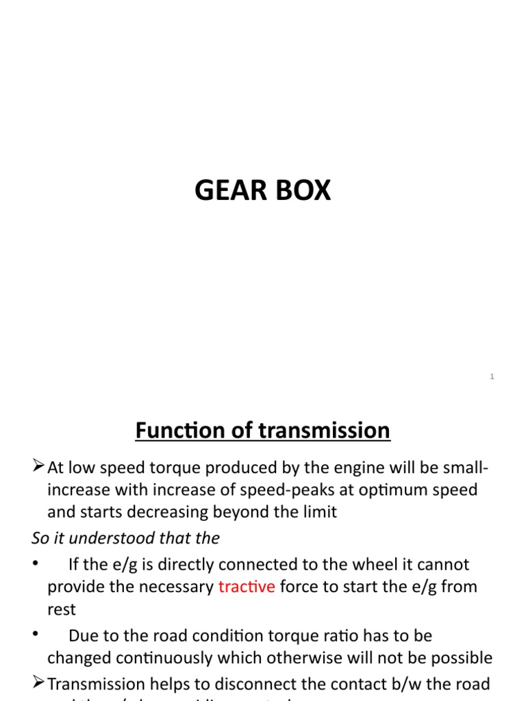 Functions and Types of Gearboxes | PDF | Axle | Transmission (Mechanics)