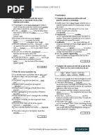 Intermediate Unit Test 5: Grammar Vocabulary