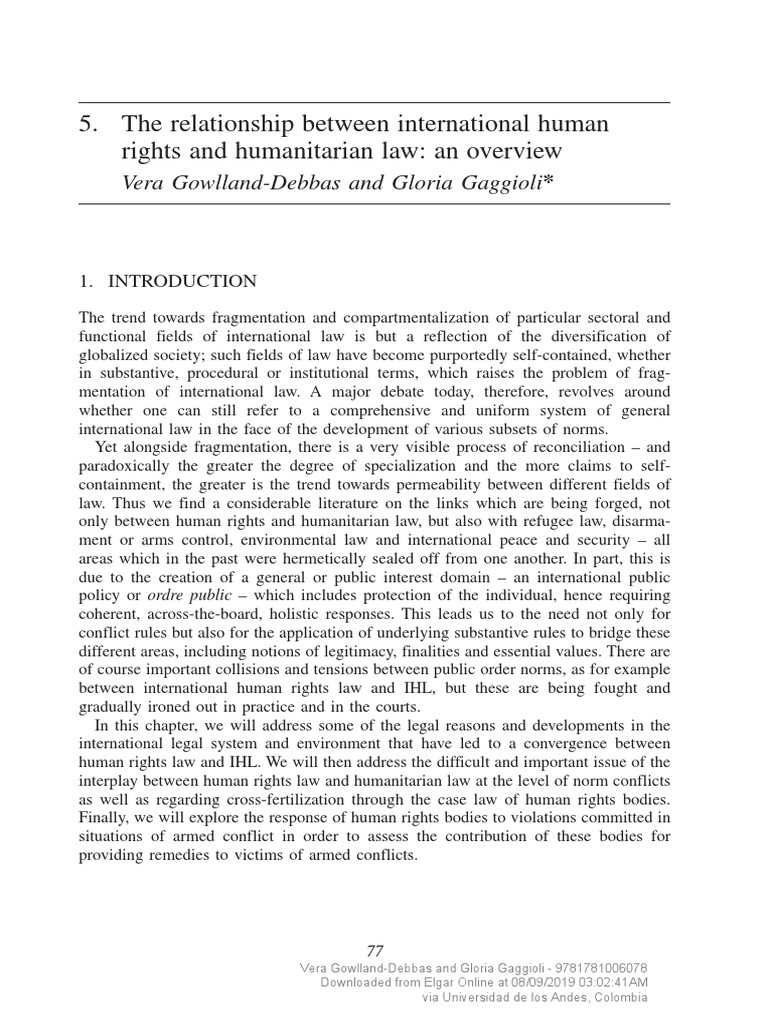 Human Rights and Humanitarian Law Interplay | PDF | International ...