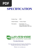 7.5inch e Paper Specification