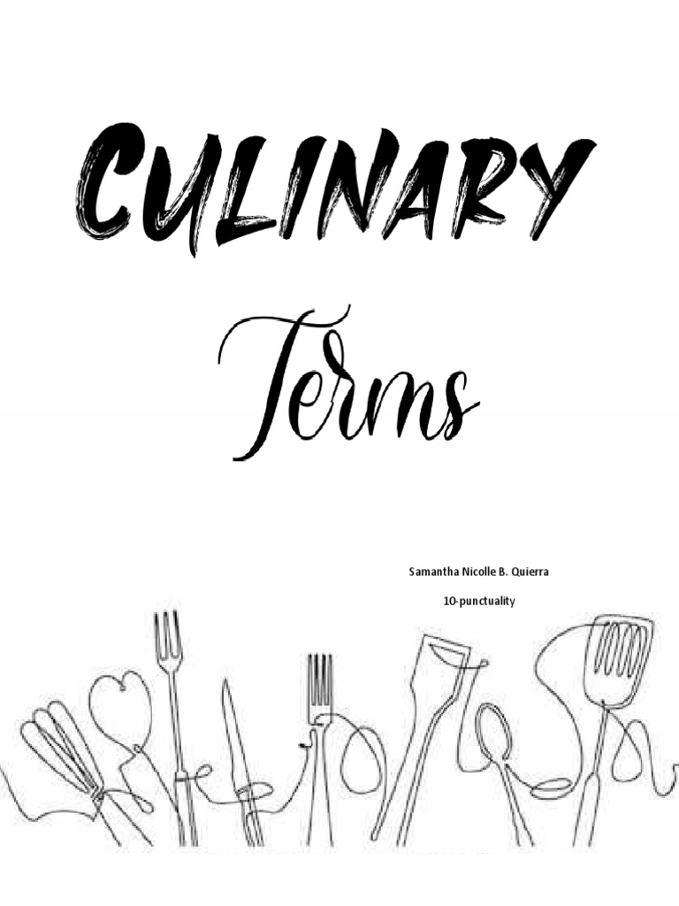 Tle Culinary Terms PDF Sauce Food Ingredients