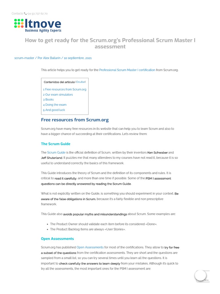 Prepare for Scrum Master I Exam | PDF | Scrum (Software Development ...