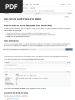 Use Roles To Control Resource Access: Built-In Roles For Azure Resources (Uses Powershell)