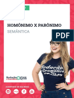 Semântica - Homônimo X Parônimo - Profa. Pamba