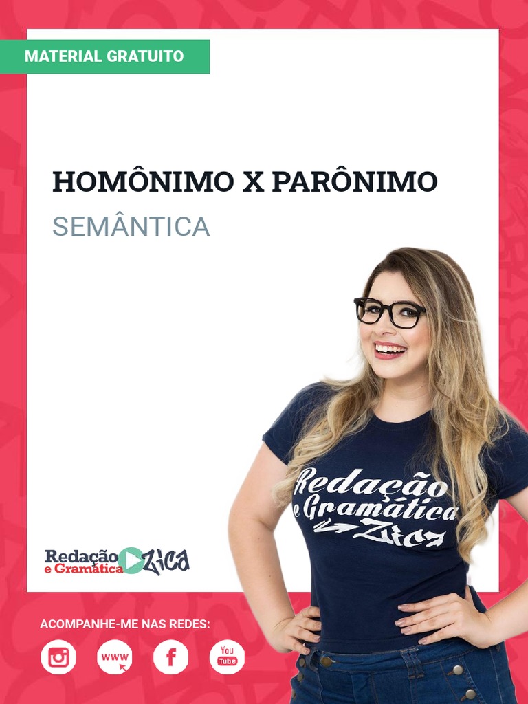 Semântica - Homônimo X Parônimo - Profa. Pamba | PDF | Ciência ...