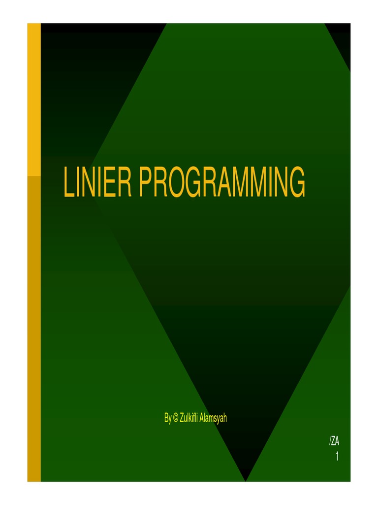 Linear Programming | PDF