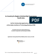In-Country/In-Region Scholarship Programme South Asia