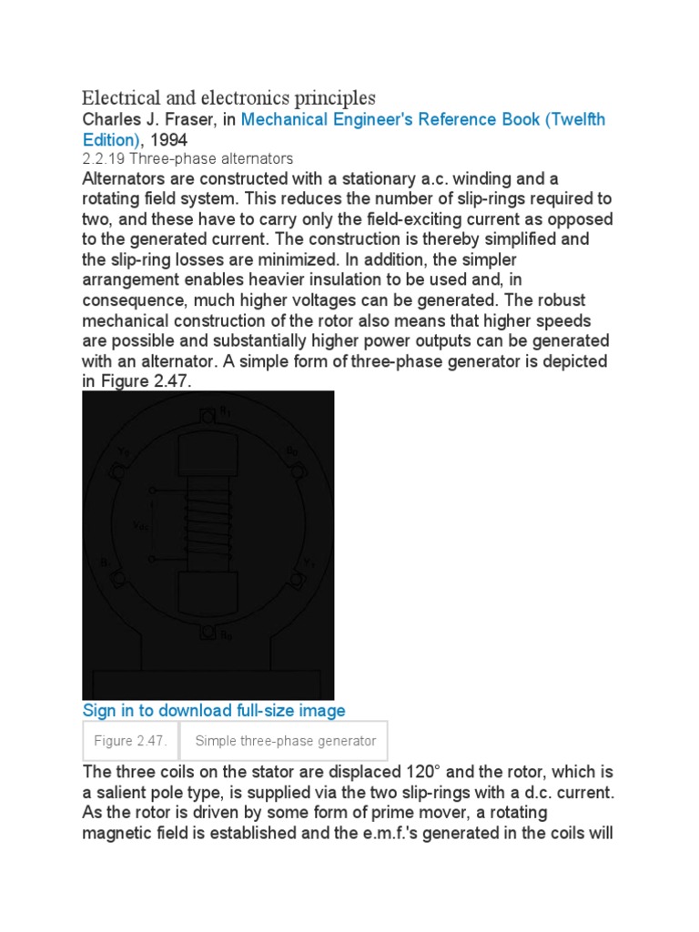 Electrical and Electronics Principles PDF Electrical Engineering