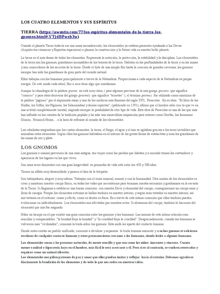 Elementales de los Cuatro Elementos | PDF