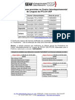 Provas de idiomas FFLCH USP 2021-2022