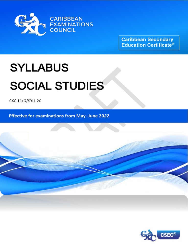 CSEC Social Studies Syllabus Data Collection PDF Family