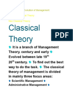 Classical Theory: Scientific Management Administrative Management
