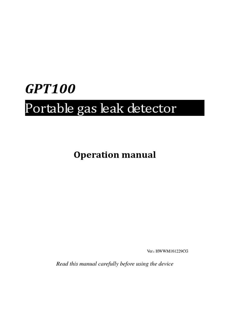 Portable Gas Leak Detector: Operation Manual | PDF | Sensor | Equipment