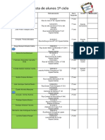 Lista de Alunos 1º Ciclo - Imprimir