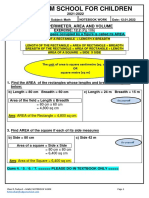 Udgam School For Children: Unit-12 Perimeter, Area and Volume