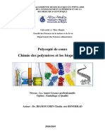 Cours - BENMERAD Chadia - Chimie Des Polymères Et Les Biopolymères