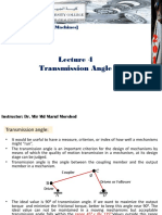 Transmission Angle: ME 310 (Mechanics of Machines)