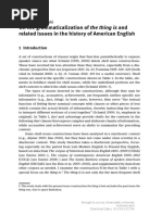 Shibasaki 2015 On The Grammaticalization of THE THING IS and Related Issues in The History of American English