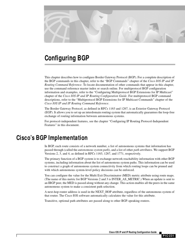 Configuring BGP in Cisco IOS | PDF | Routing | Router (Computing)
