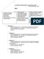 Liste Des Fournitures:: Groupe Scolaire Amadou Sylla / Lycée Simone Veil
