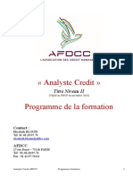 Programme de La Formation AFDCC Analyste Credit