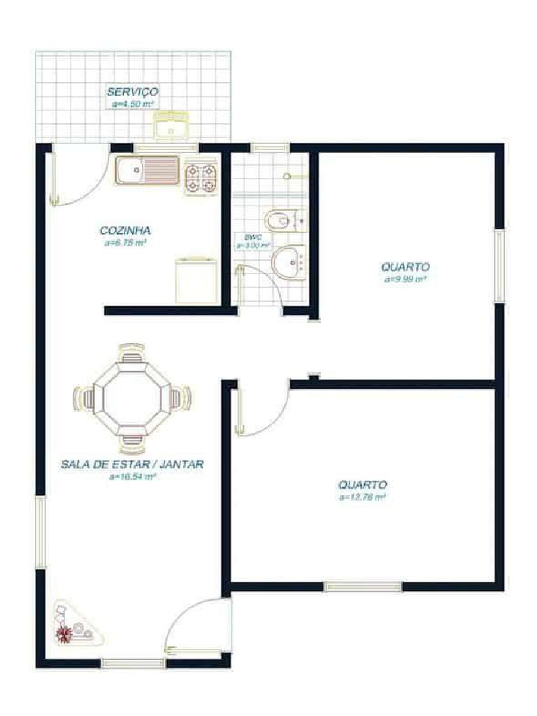 Modelo de Plantas Baixa Casa Simples | PDF
