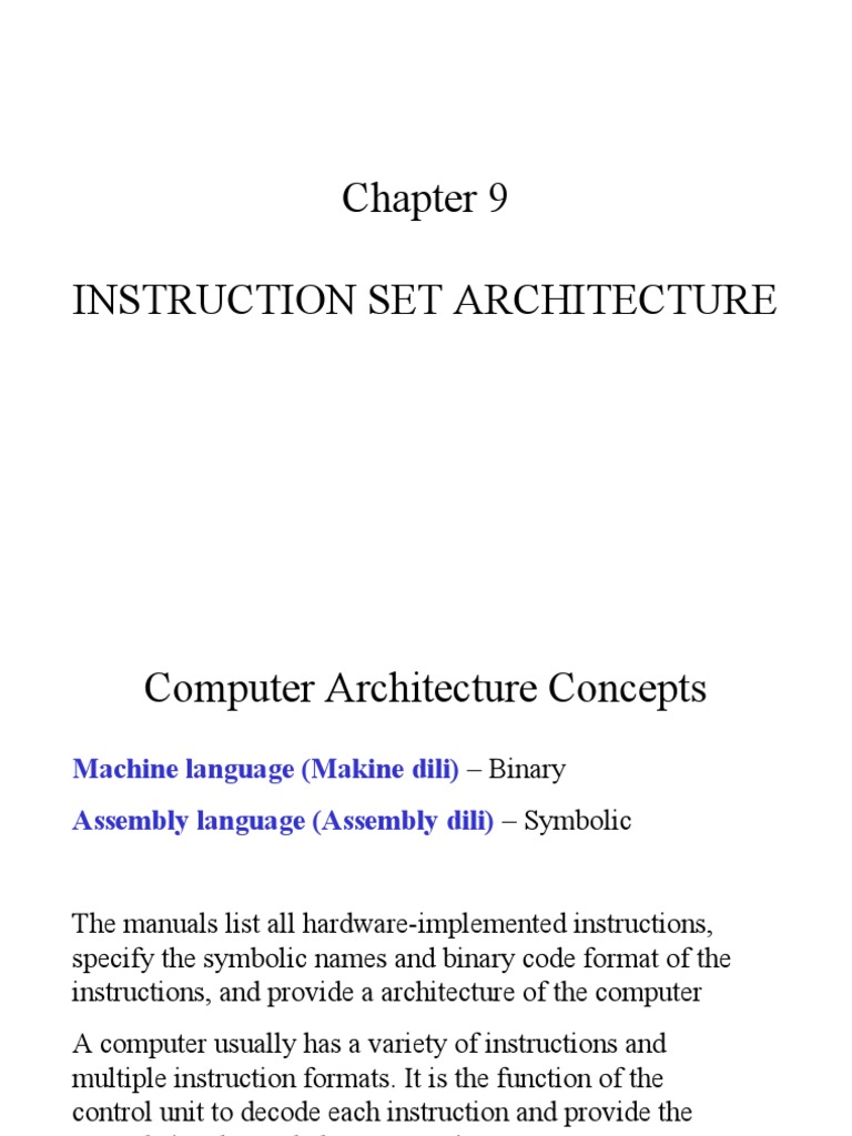 Instruction Set Architecture | PDF | Central Processing Unit | Computer ...