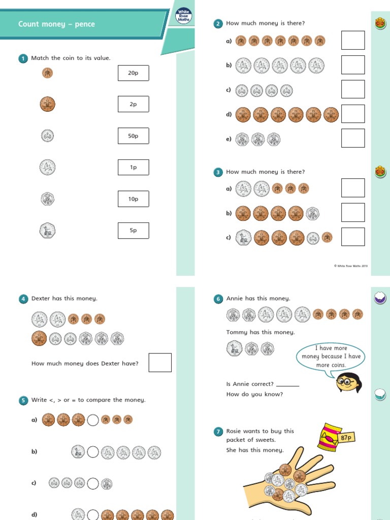 Count Money Pence WORKSHEET PDF Currency Foreign Exchange Market