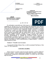 Anunt Concurs-Examen 3 Posturi de Personal Contractual