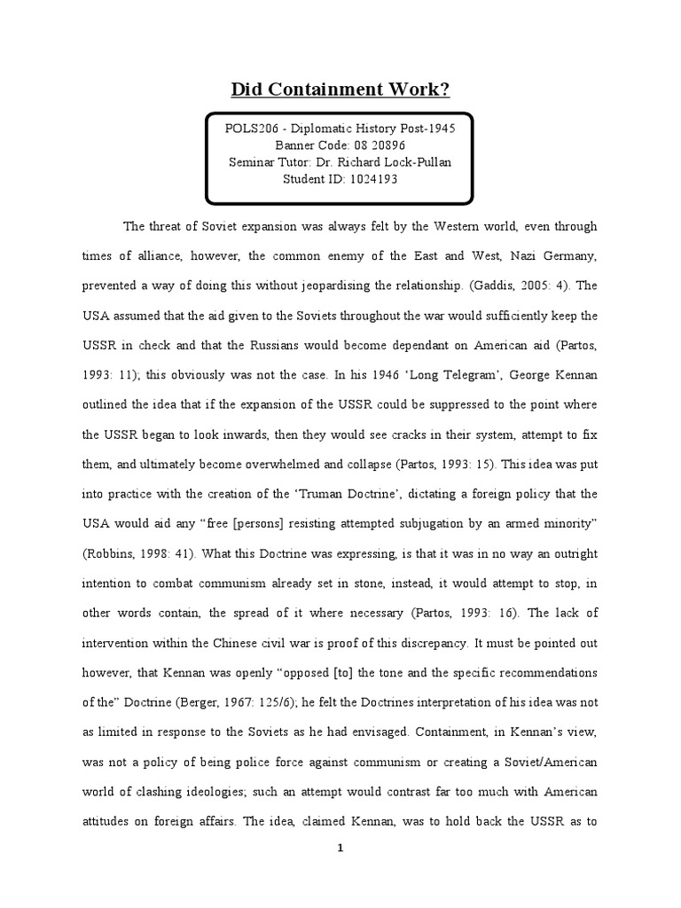 Evaluating the Success of Containment | PDF | Containment ...