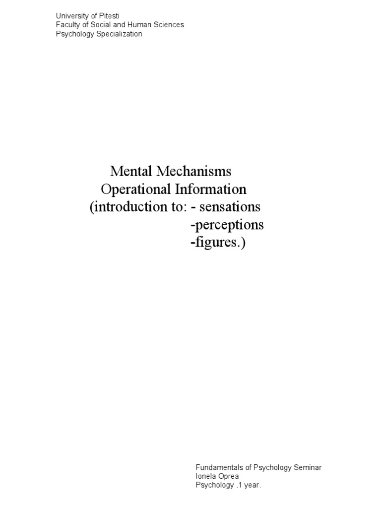 Introduction to Mental Mechanisms in Psychology | PDF | Science ...