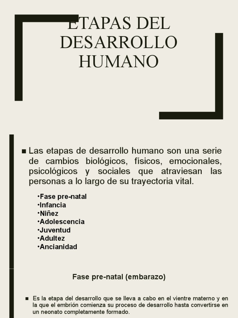Etapas del Desarrollo Humano | PDF | Adolescencia | Adultos