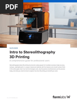 Formlabs 3D Printing Intoduction to SLA