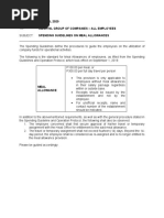 Spending Guideline On Meal Allowance