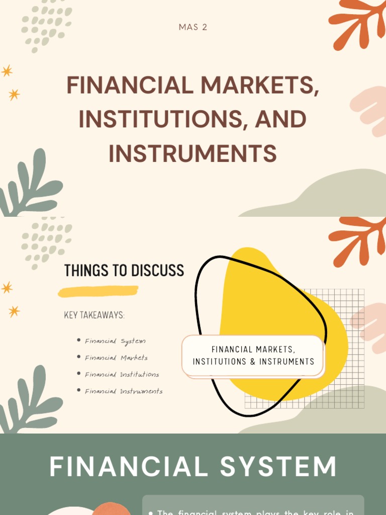 Financial Markets and Institutions Overview | PDF | Financial Markets ...