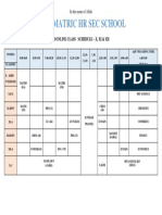 Time Matric HR Sec School: Zoom Online Class Schedule - X, Xi & Xii