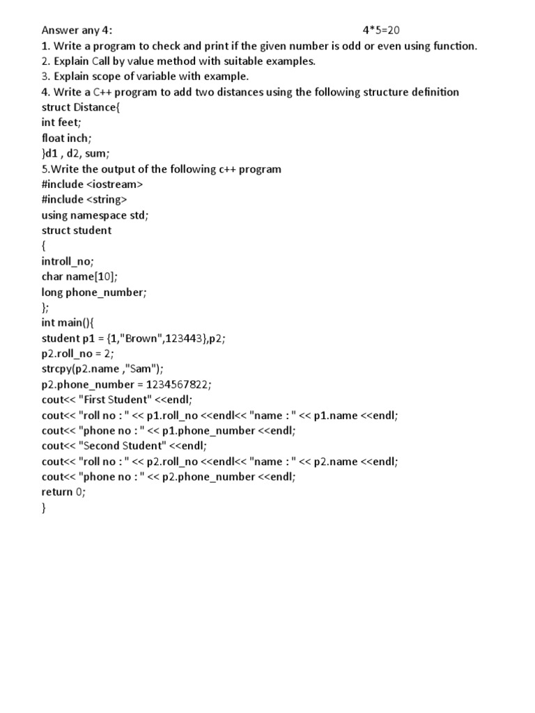 Functions, Call by Value, Variable Scope, Structures, and Student ...