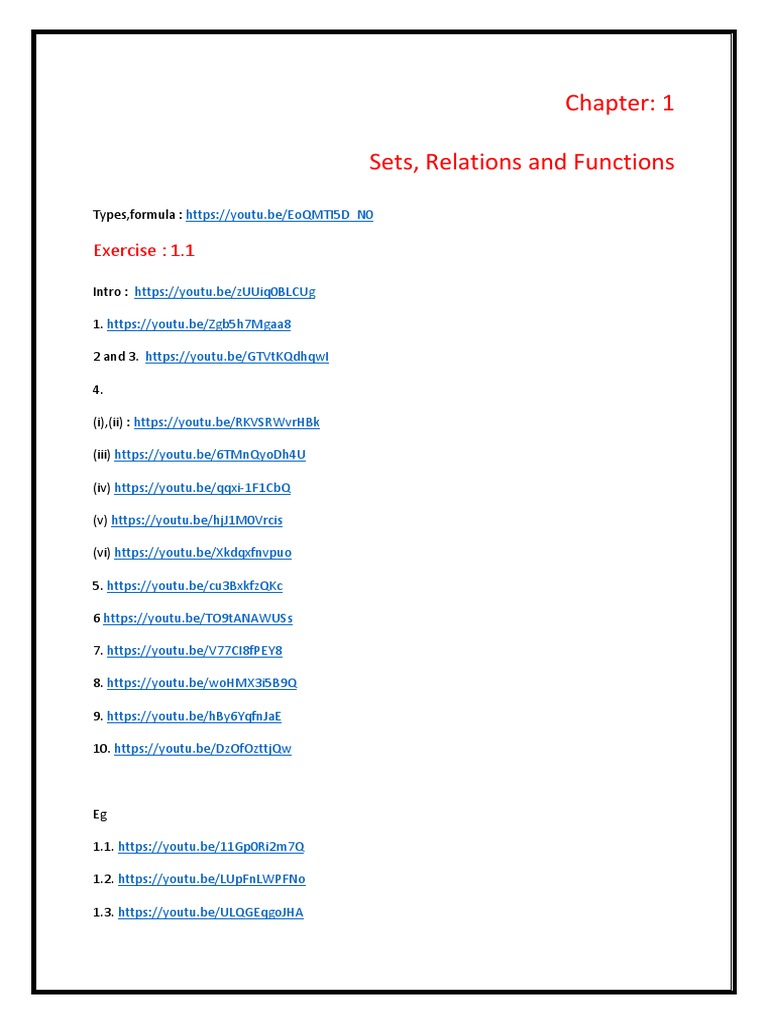 Sets, Relations, and Functions Guide | PDF | Function (Mathematics ...