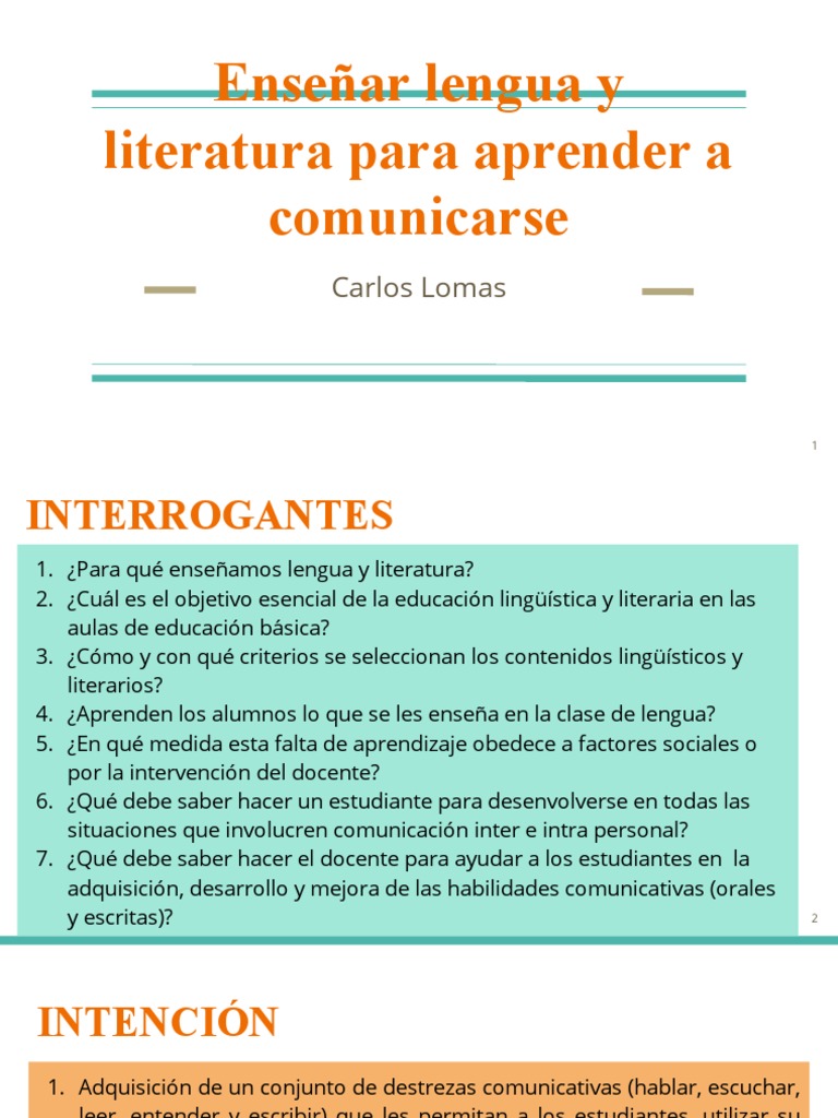 Enseñar lengua y literatura para comunicar | PDF | Aquisición de idioma ...