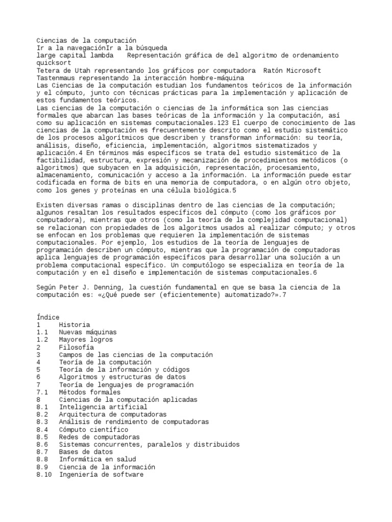 Ciencias de La Computacion | PDF