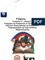 Filipino 6 q4 Module 2 Paggawa NG Patalastas at Usapan Gamit Ang Iba x27 T Ibang Bahagi NG Pananalita Pagpapangkat NG Mga Salitang Magkakaugnay v4