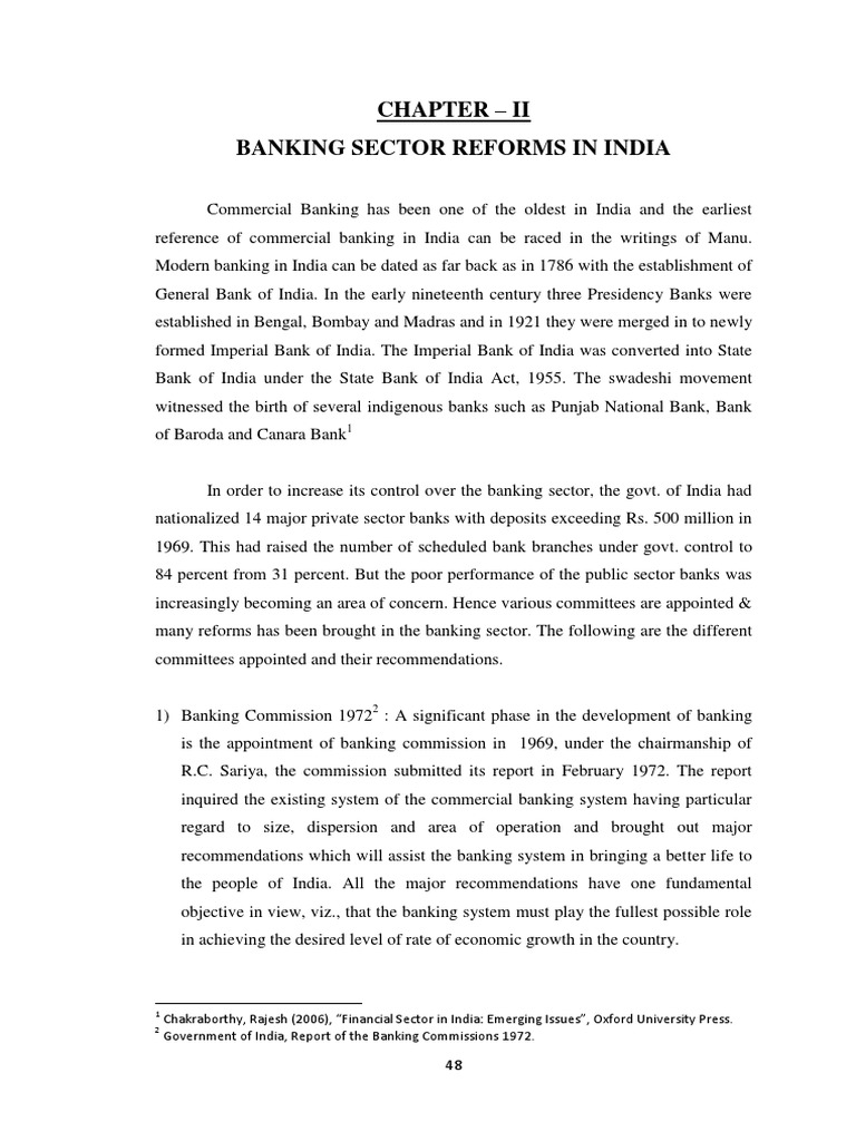 Banking Sector Reforms in India Overview | PDF | Banks | Reserve Bank ...